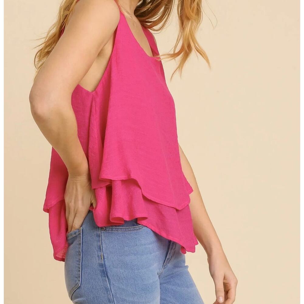'FEELING THE BREEZE' TOP - FUCHSIA size sm